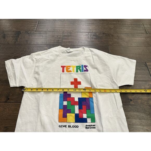 Tetris 40th Anniversary American Red Cross White Short Sleeve T-Shirt M NWOT NEW - Picture 9 of 9
